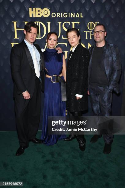 Matt Smith, Olivia Cooke, Emma D’Arcy and Ryan Condal attend HBO's "House Of The Dragon" Season 2 Premiere at Hammerstein Ballroom on June 03, 2024...