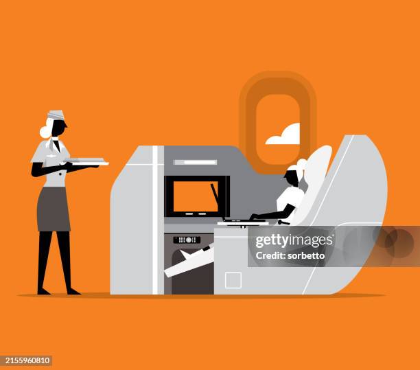 first class - businesswoman - first class stock illustrations