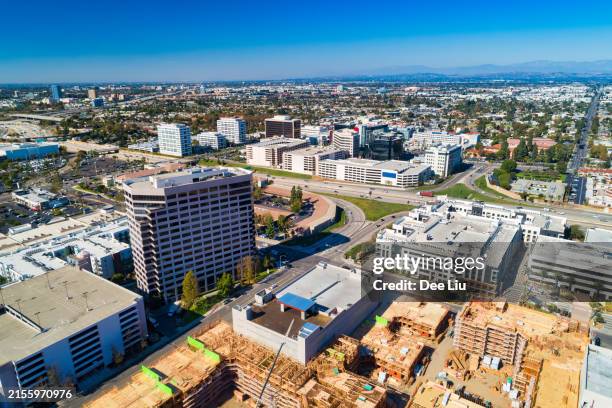 city of orange aerial view - garden grove stockfoto's en -beelden