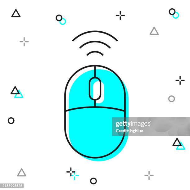 wireless computer mouse. line icon on white background - mouse cursor background stock illustrations