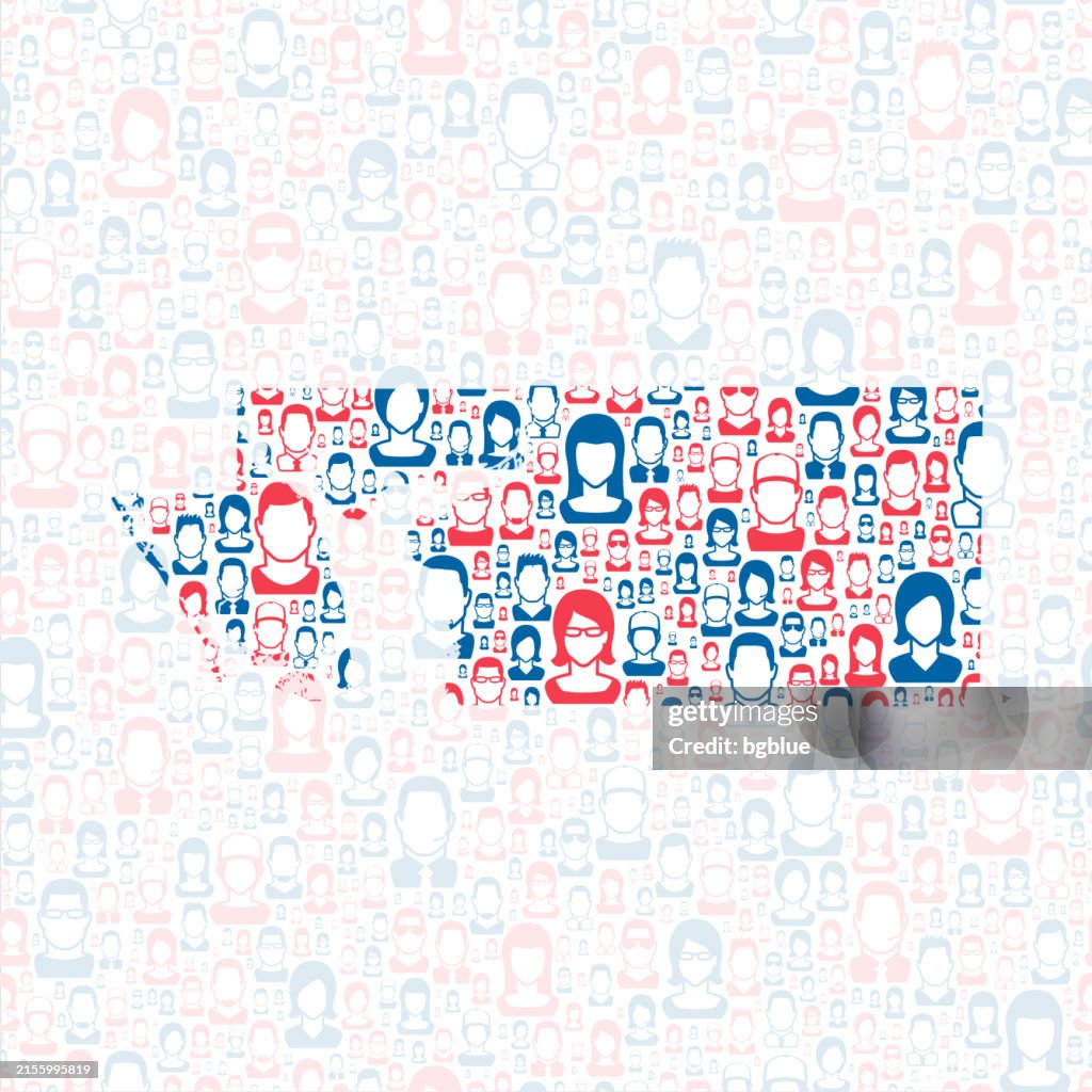 Charlotte County, Florida. Map with blue and red People