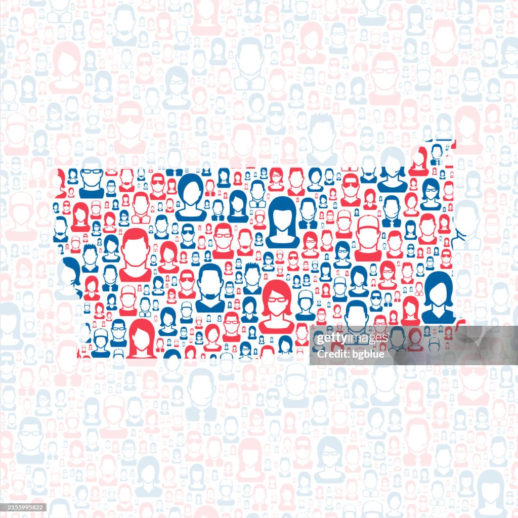 Dougherty County, Georgia. Map with blue and red People