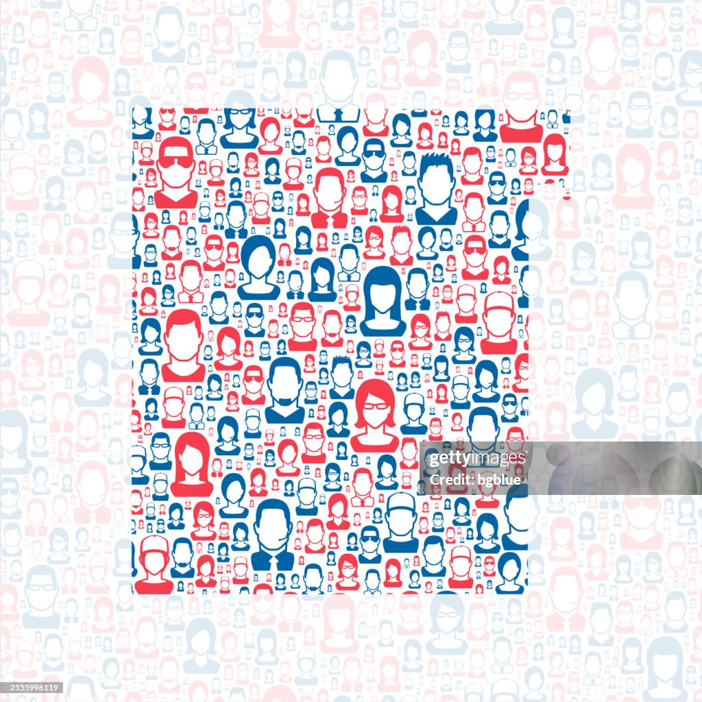 Cottle County, Texas. Map with blue and red People