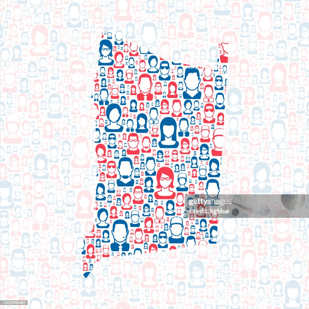 Dutchess County, New York. Map with blue and red People