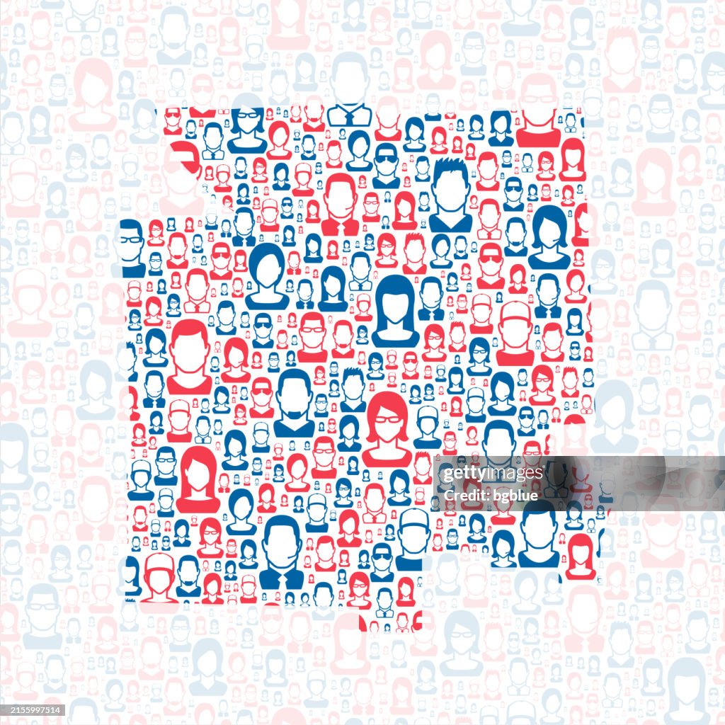 Tompkins County, New York. Map with blue and red People