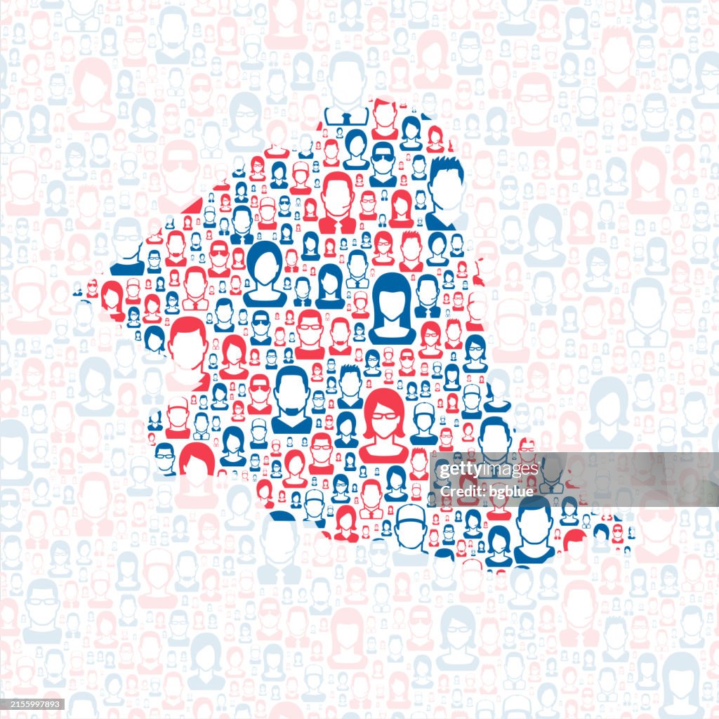 Florence County, South Carolina. Map with blue and red People