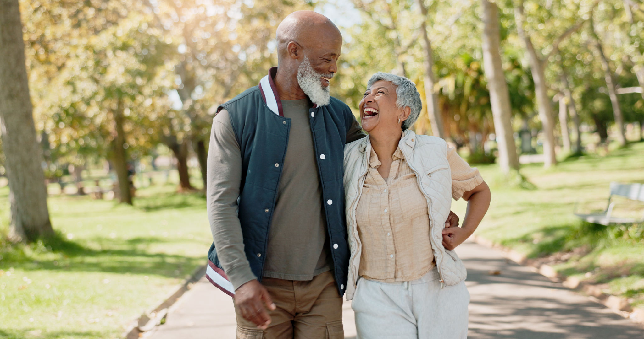 elderly couple outdoors
