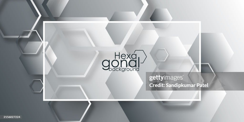 Geometric Abstract Background With Simple Hexagonal Elements High-Res ...