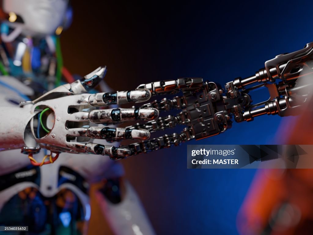 Handshake Between Two AI Robots
