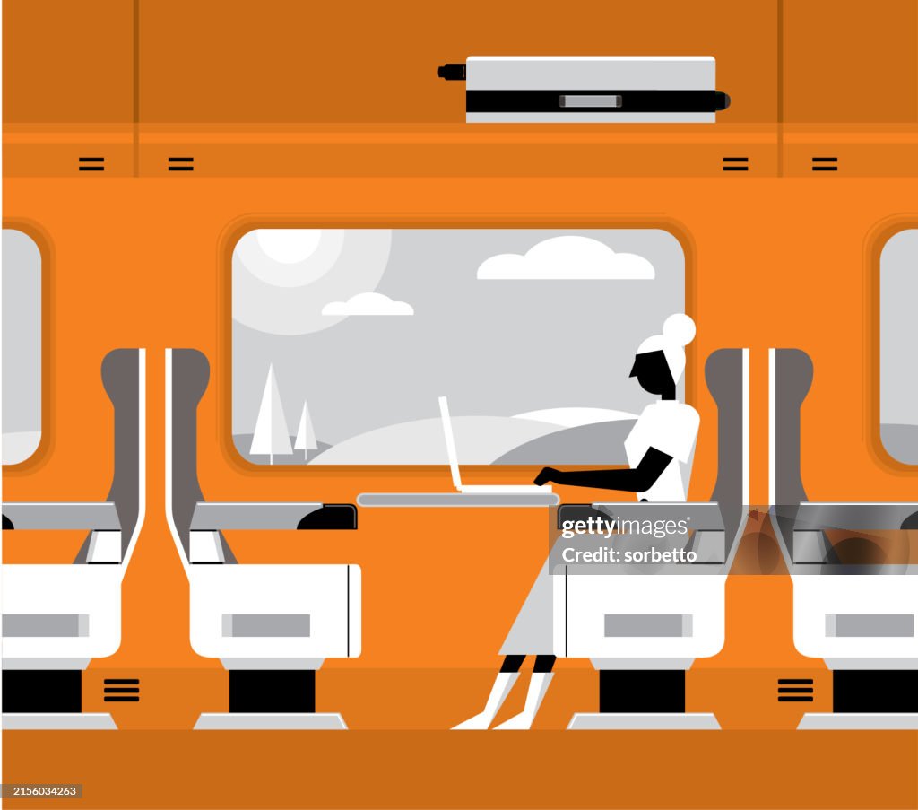 Traveling on a train - Businesswoman