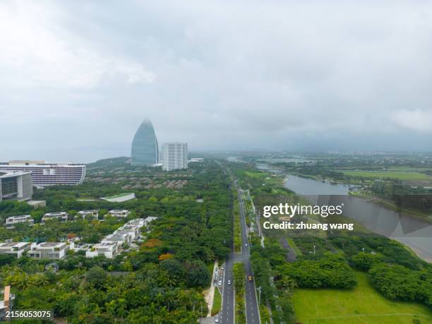 aerial photography of sanya haitang bay - sanya stock pictures, royalty-free photos & images