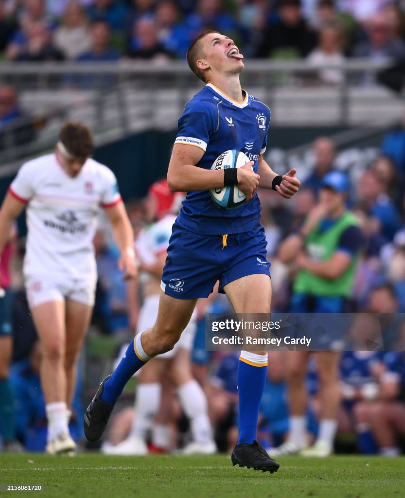 Lester Rugby Player Dublin , Ireland - 8 June 2024; Sam Prendergast of Leinster during ...