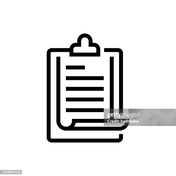 clipboard line icon. - void contract stock illustrations