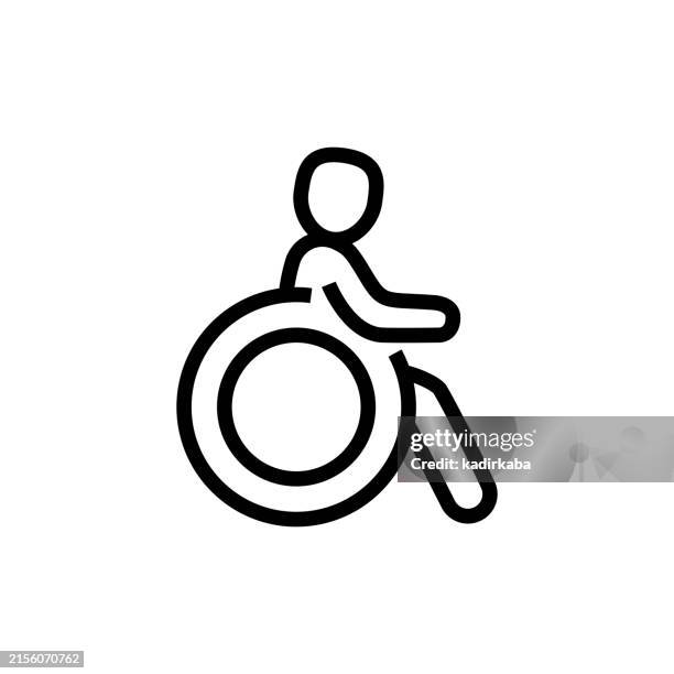 illustrations, cliparts, dessins animés et icônes de icône de la ligne de vie pour personnes handicapées et fauteuil roulant. - picto handicap