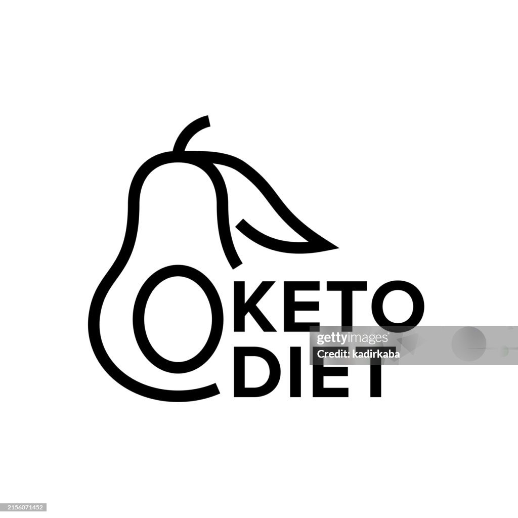 Ketogenic diet line icon. Avocado, healthy lifestyle, healthy eating.