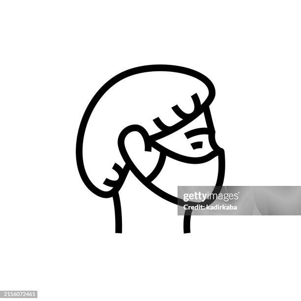 symbol für chirurgische kappenlinie. - chirurgenkappe stock-grafiken, -clipart, -cartoons und -symbole