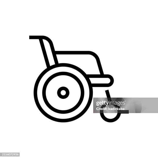 illustrations, cliparts, dessins animés et icônes de icône de la ligne wheelchar. la vie des handicapés. - picto handicap