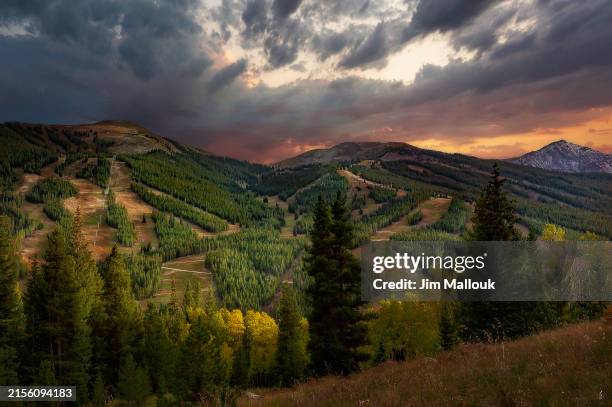copper mountain fall scenic at sunset - copper mountain stock pictures, royalty-free photos & images