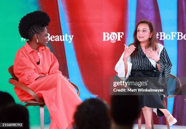 Danessa Myricks Melo, Founder & CEO, Danessa Myricks Beauty and Priya Venkatesh, Global Chief Merchandising Officer, Sephora speak onstage at "How...