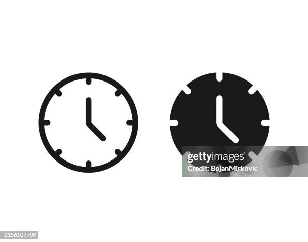 illustrations, cliparts, dessins animés et icônes de icône de temps plat de l’horloge. vecteur - picto heure