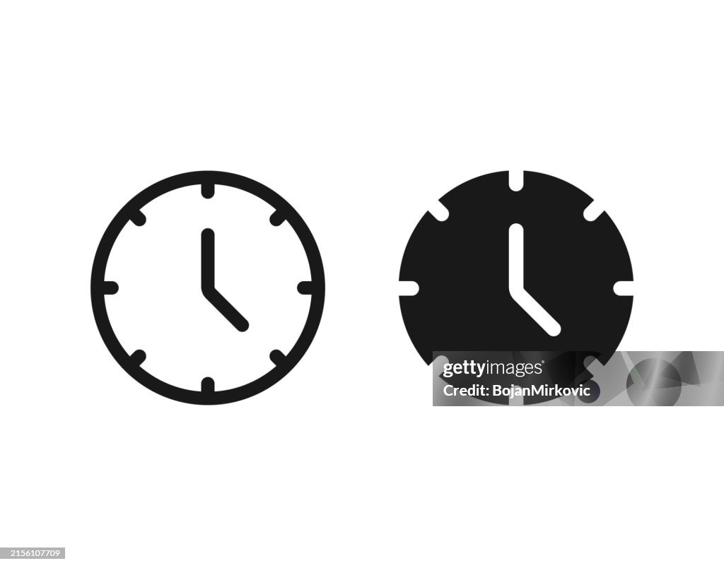 Clock time flat icon. Vector