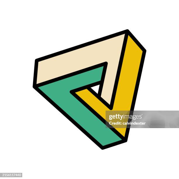 stockillustraties, clipart, cartoons en iconen met penrose triangle impossible geometry - möbiusband