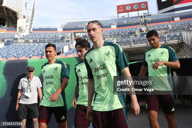 Marcelo Flores of Mexico attends a training session ahead of an international friendly against Uruguay at Empower Field At Mile High on June 4, 2024...
