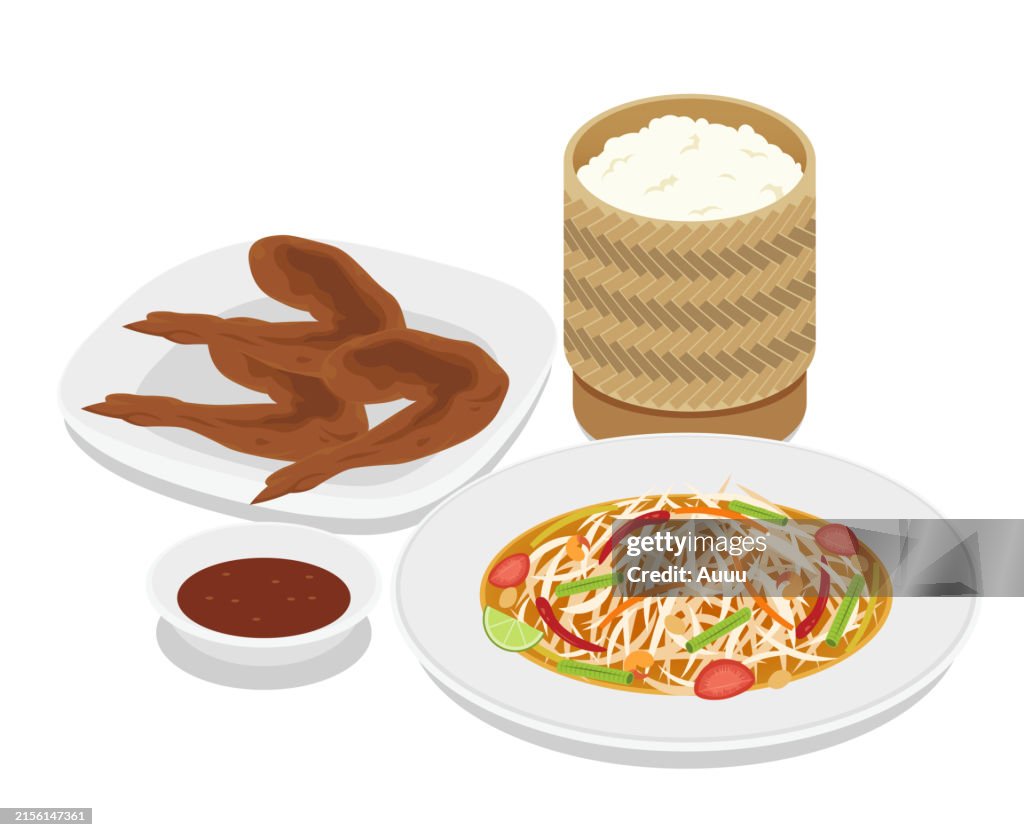 Papaya Salad menu illustration
