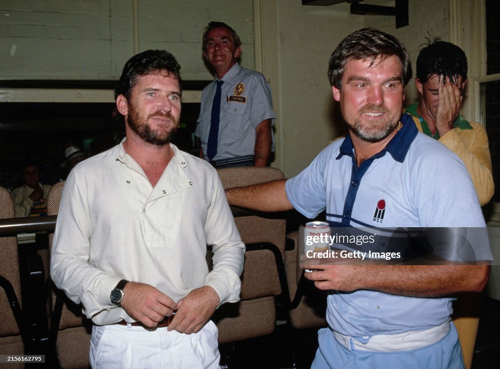 Allan Border and Mike Gatting Tri Series Cricket Final 1987