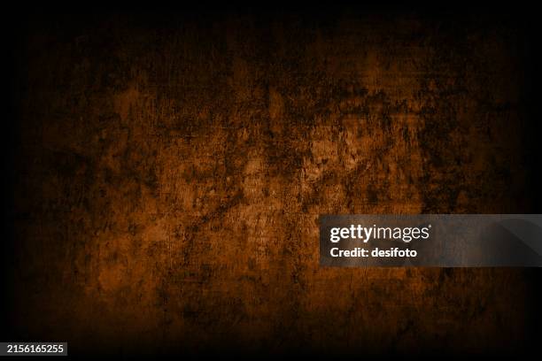 stockillustraties, clipart, cartoons en iconen met empty blank blotched messy dark brown and black coloured grunge textured horizontal old faded and weathered blotchy rustic smudged vector backgrounds with abstract vintage retro texture like distressed plastered wall - vintage-brown-background