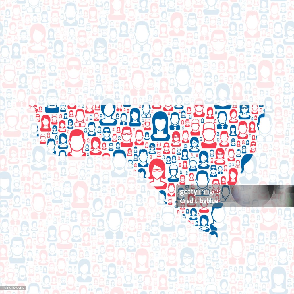Monongalia County, West Virginia. Map with blue and red People