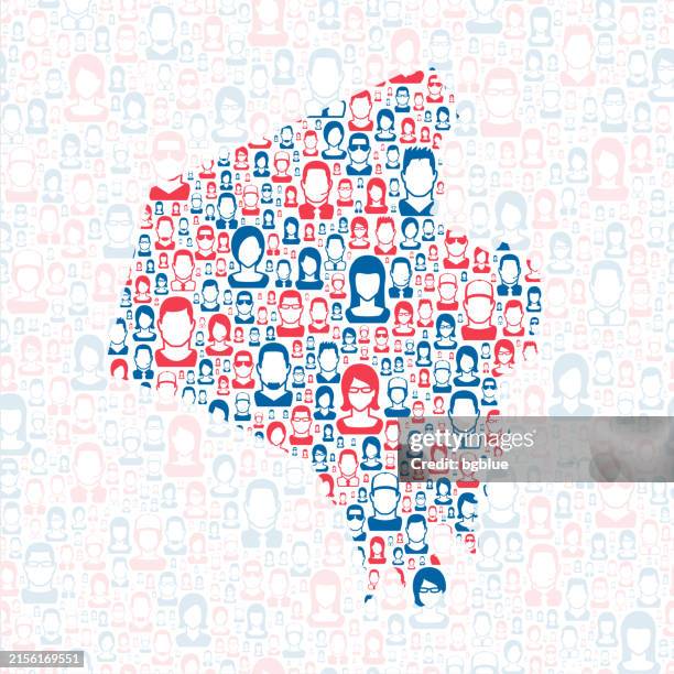 fayette county, kentucky. map with blue and red people - lexington ky stock illustrations