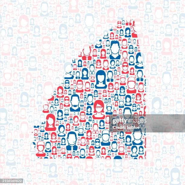 rankin county, mississippi. map with blue and red people - brandon mississippi stock illustrations