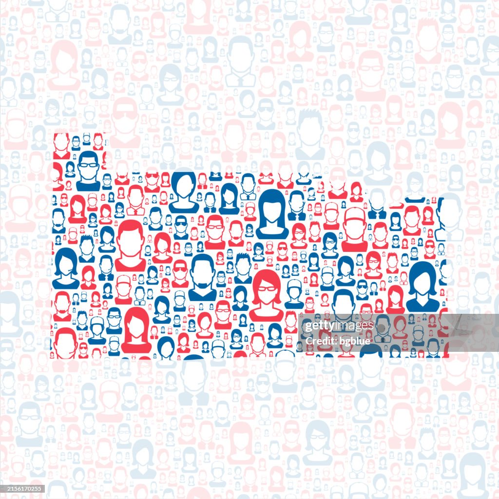 Sandusky County, Ohio. Map with blue and red People