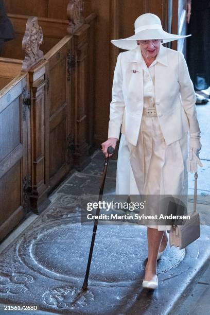 Queen Margrethe II participates in marking the 175th anniversary of the Constitution at Holmen's Church on June 5, 2024 in Copenhagen, Denmark.