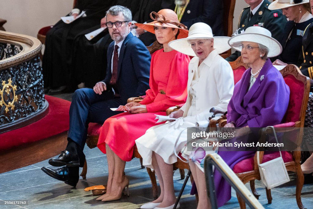 Danish Royals Attend Service To Mark 175th Anniversary Of The Constitution