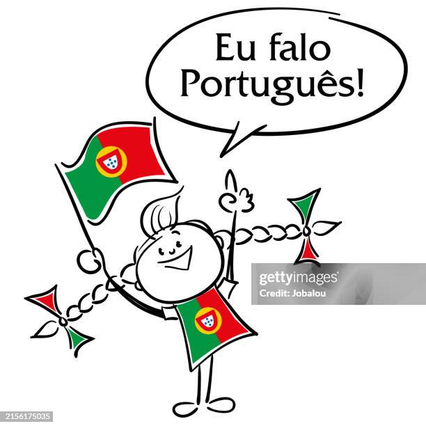 ilustrações de stock, clip art, desenhos animados e ícones de i speak portuguese - bandeira portugal