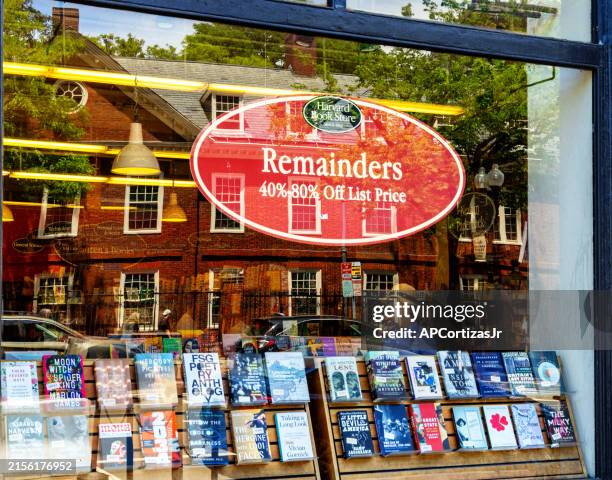 harvard book store - harvard square - cambridge massachusetts - literature stock pictures, royalty-free photos & images