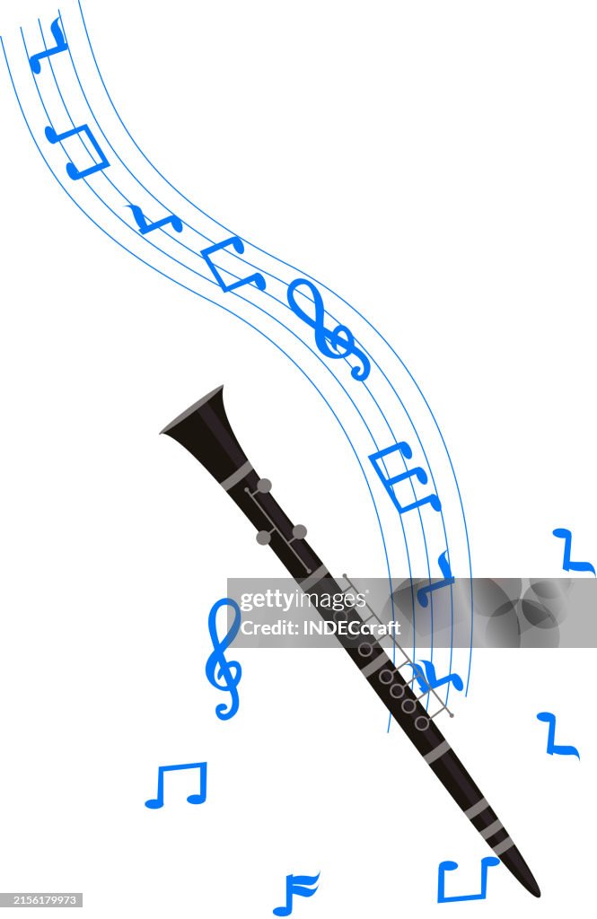 Random Clarinet Note Clarinet Instrument With Musical Note High-Res Vector Graphic - Getty ...