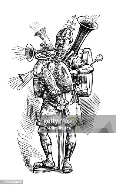 british satire caricature comic cartoon illustration - busker stock illustrations