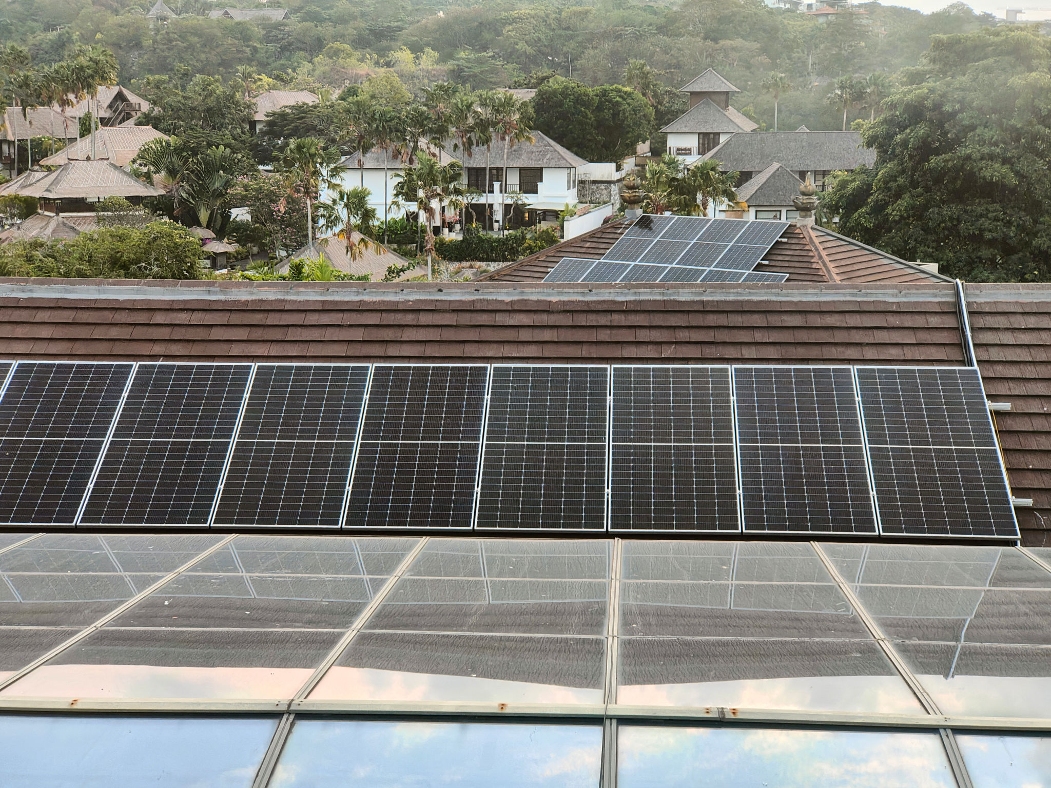 Solar Panels Energy on the Roof in Bali, Indonesia Solar Panels Energy on the Roof in Bali, Indonesia