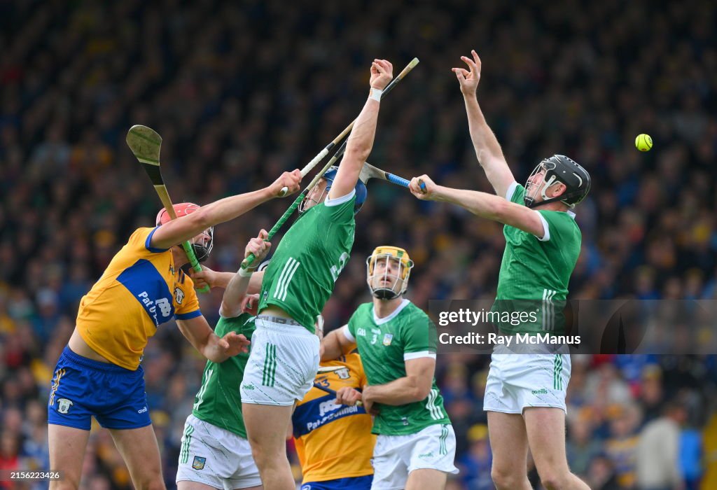 Huling Limerick Tipperary , Ireland - 9 June 2024; Peter Duggan of Clare and Mike ...