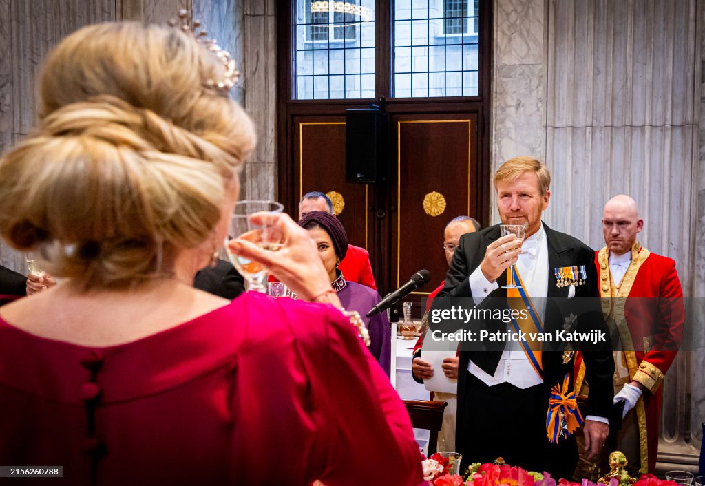 King Willem-Alexander Of The Netherlands And Queen Maxima Attend the Diplomatic Coprs Diner