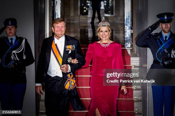 King Willem-Alexander of The Netherlands and Queen Maxima of The Netherlands host a dinner of the Diplomatic Corps at the Royal Palace on June 5,...