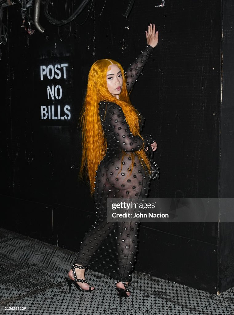 ice spice mesh dress Slays a Lingerie Inspired See-Through Gown at the BET Awards Ice Spice Posed in a