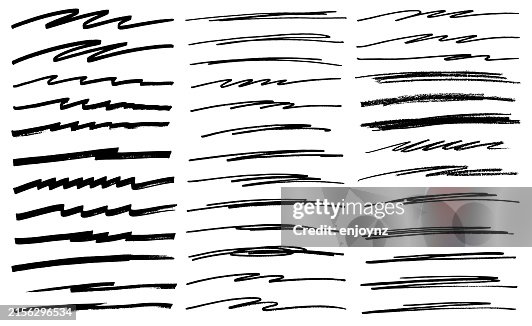 Black pen underline patterns vector Black pen underline patterns vector