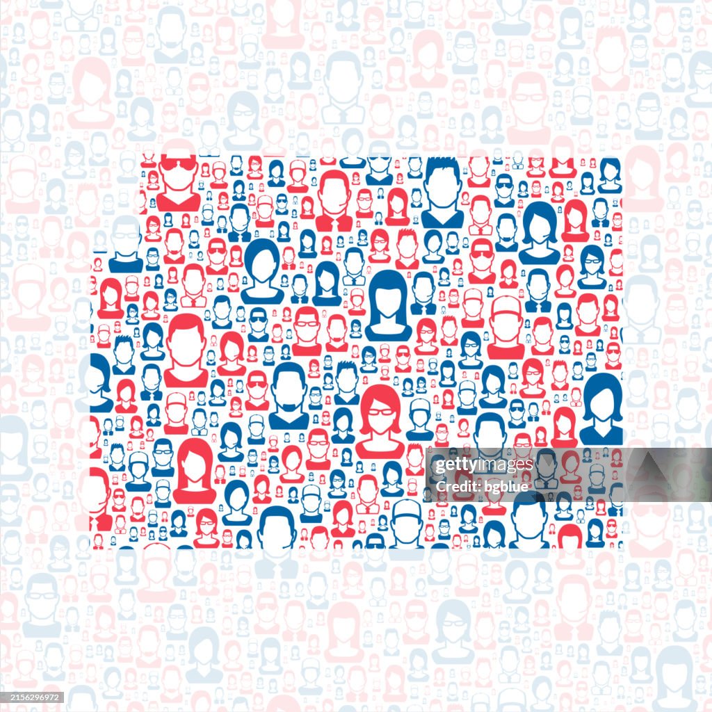 Grant County, Nebraska. Map with blue and red People
