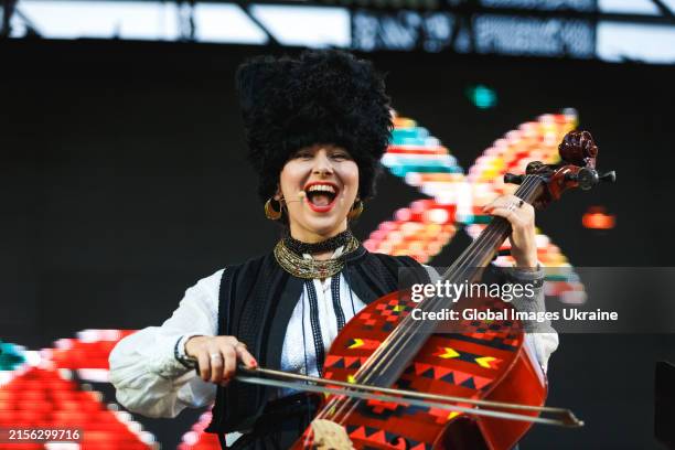 Ukrainian folk music quartet ‘DakhaBrakha’ performs on June 2, 2024 in Kyiv, Ukraine.