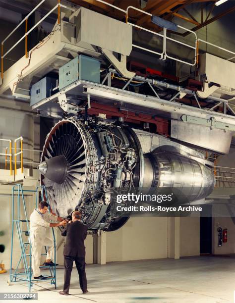An early example of a Rolls-Royce RB211 high bypass turbofan aero ...