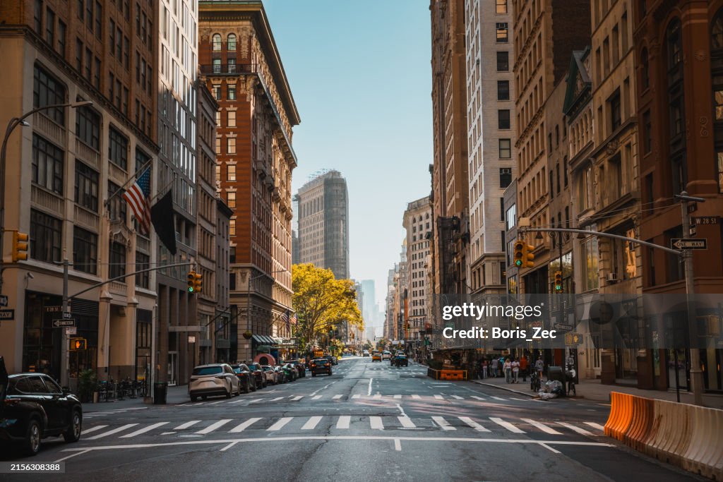Crosswalk - New York street scene - USA - Stock Photo